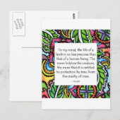 Gandhi Animal Quote Briefkaart (Voorkant / Achterkant)