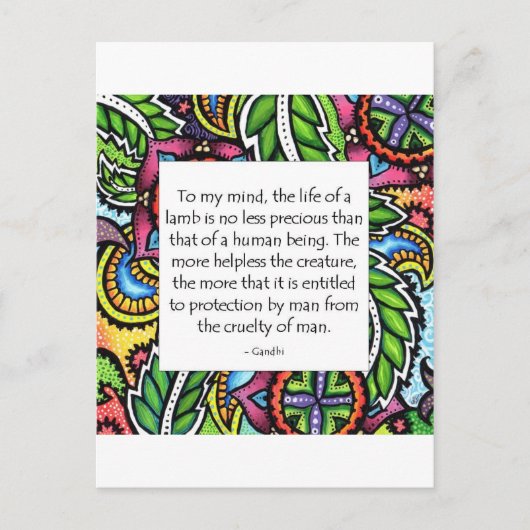 Gandhi Animal Quote Briefkaart (Voorkant)