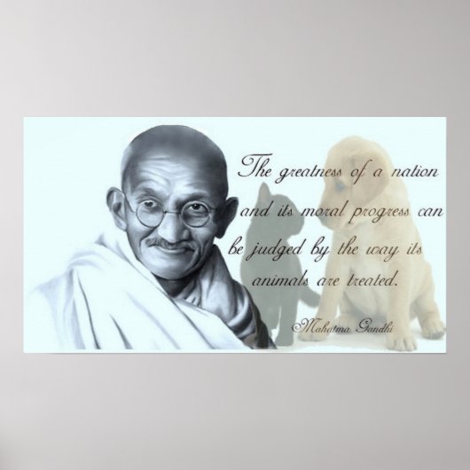 Gandhi animal quote poster (Voorkant)