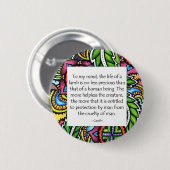 Gandhi Animal Quote Ronde Button 5,7 Cm (Voorkant /achterkant)