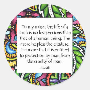Gandhi Animal Quote Ronde Sticker