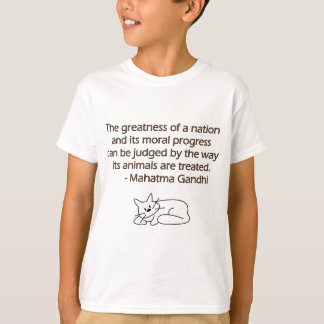 Gandhi Animals Citaat met kat T-shirt