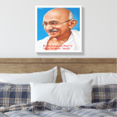 Gandhi & Be The Change Quote Canvasprint Canvas Afdruk (Insitu (Slaapkamer))