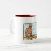 Gandhi be the change Quote Tweekleurige Koffiemok (Voorkant links)