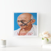 Gandhi & Be The Change Quote Wandklok (Huis)