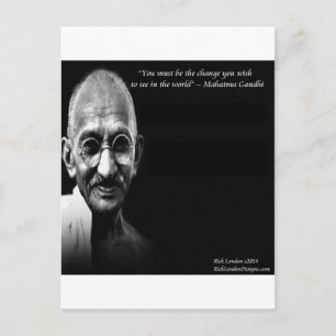 Gandhi be the change Wisdom Quote Briefkaart