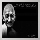 Gandhi be the change Wisdom Quote Poster (Voorkant)