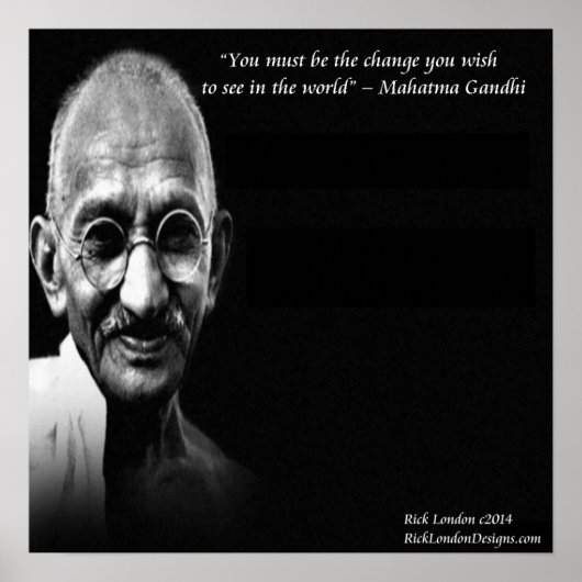 Gandhi be the change Wisdom Quote Poster (Voorkant)