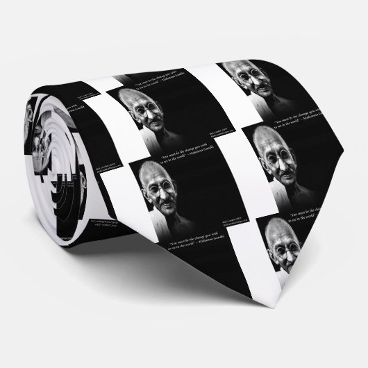 Gandhi be the change Wisdom Quote Stropdas (Opgerold)