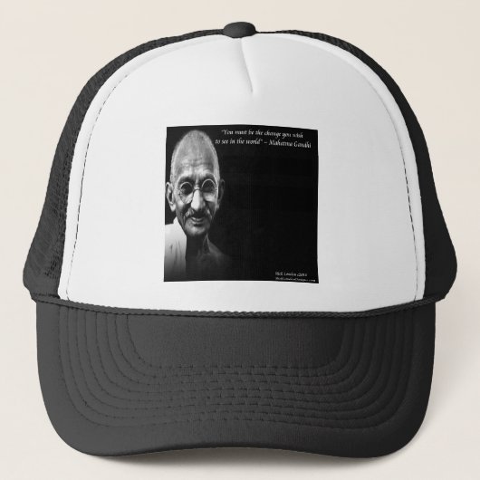 Gandhi be the change Wisdom Quote Trucker Pet (Voorkant)