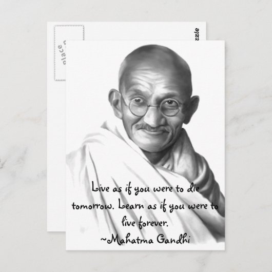 Gandhi Briefkaart (Voorkant / Achterkant)