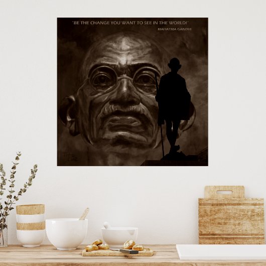 GANDHI - change... Poster (Keuken)