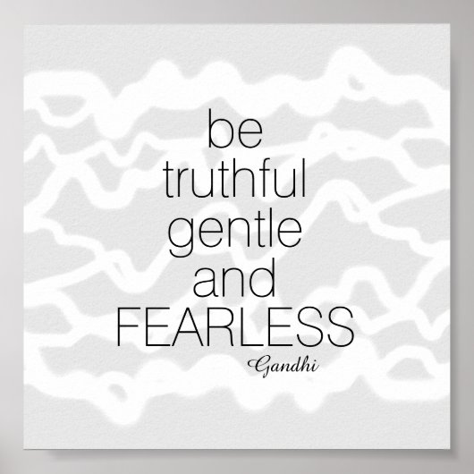 Gandhi citaat poster is onbevreesd grijs en wit (Voorkant)