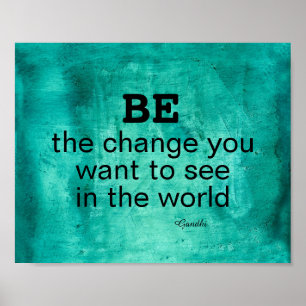 Gandhi-citaat Wees het motivatie poster voor veran