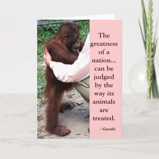 Gandhi citeert de grootheid van een natie kaart (Voorkant)