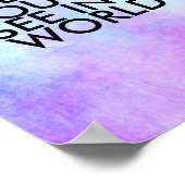 Gandhi citeert de verandering blauw en paars poster (Hoek)