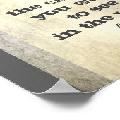 Gandhi citeert de verandering gewaagde strepen poster (Hoek)