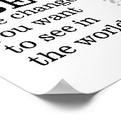 Gandhi citeert de verandering in zwart-wit poster (Hoek)