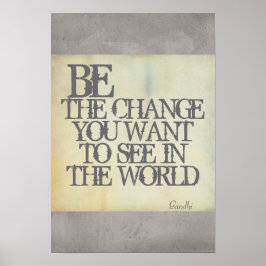 Gandhi citeert de verandering poster shabby chic