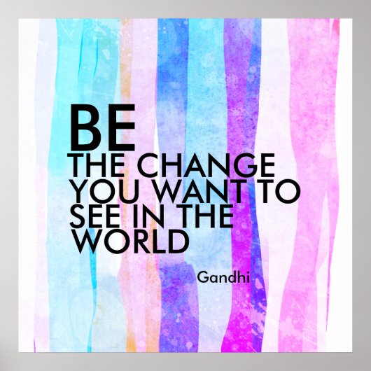 Gandhi citeert de verandering van blauw en paars p poster (Voorkant)