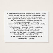 Gandhi citeert - goedheid en God Visitekaartje (Achterkant)