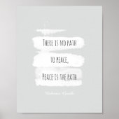 Gandhi citeert het poster op vredesgrijs en wit (Voorkant)