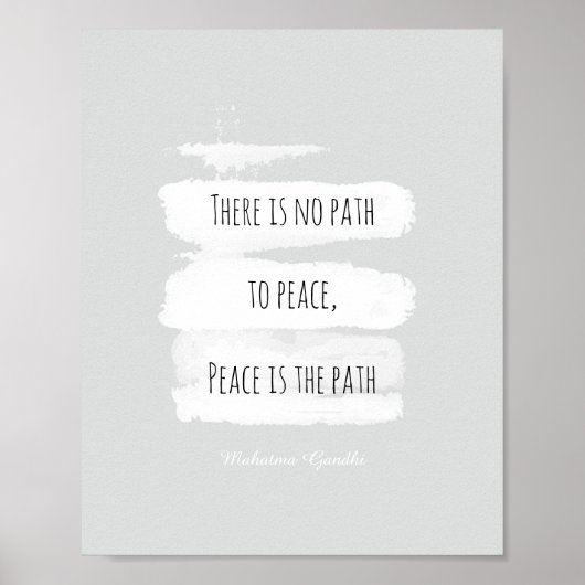 Gandhi citeert het poster op vredesgrijs en wit (Voorkant)