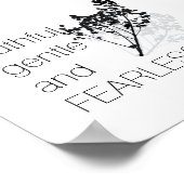 Gandhi citeert onbevreesd zwart en wit poster (Hoek)