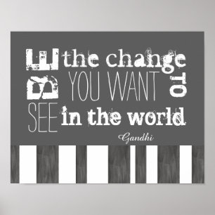 Gandhi citeert poster als de kunst van de verander