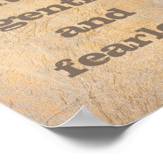 Gandhi citeert poster blauwgroen sepia nood wandku (Hoek)