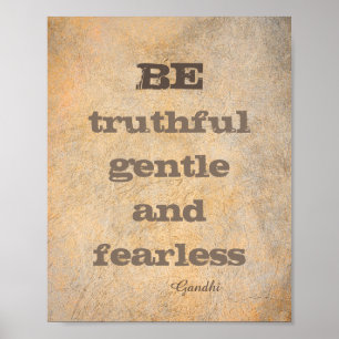 Gandhi citeert poster blauwgroen sepia nood wandku