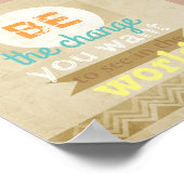 Gandhi citeert poster typografie inspirerend tekst (Hoek)