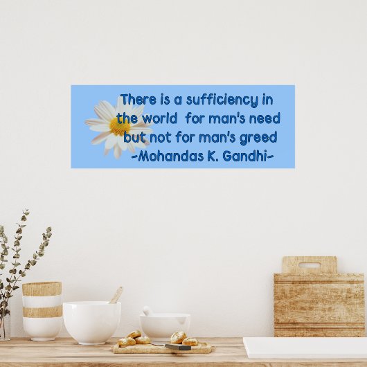 Gandhi Earth Quote Poster (Keuken)
