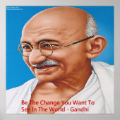 Gandhi en wees het Poster van het Citaat van de Ve (Voorkant)
