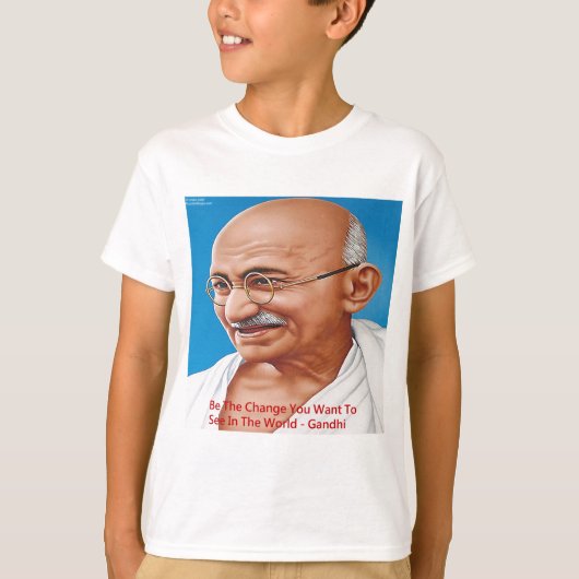 Gandhi en wees het Veranderingscitaat T-shirt (Voorkant)