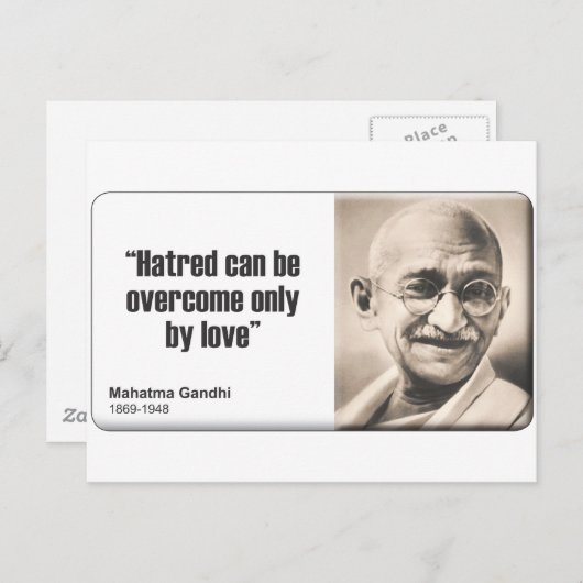 Gandhi: Gehakt Briefkaart (Voorkant / Achterkant)