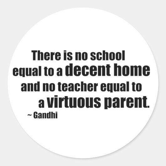 Gandhi Homeschool Ronde Sticker (Voorkant)