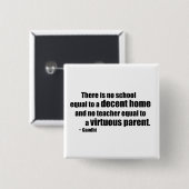 Gandhi Homeschool Vierkante Button 5,1 Cm (Voorkant /achterkant)