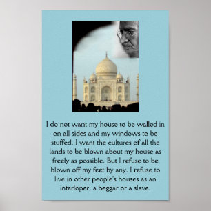 Gandhi: Ik wil de culturen van alle landen. . . Poster