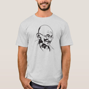 gandhi india retro portret stencil  t-shirt