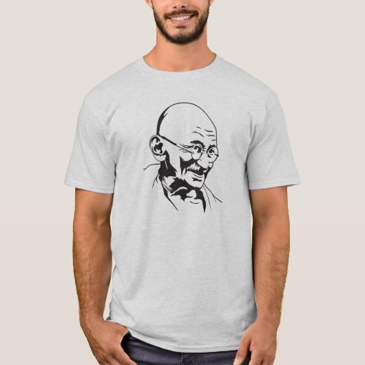 gandhi india retro portret stencil t-shirt (Voorkant)