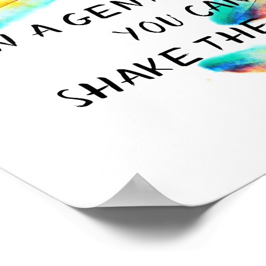 Gandhi inspirerend citaat kleurrijke veer kunst poster (Hoek)