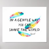 Gandhi inspirerend citaat kleurrijke veer kunst poster (Voorkant)