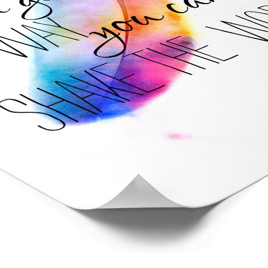 Gandhi inspirerend citaat kleurrijke veer kunst poster (Hoek)