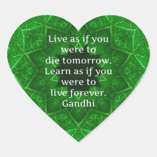 Gandhi Inspirerend citaat over leren Hart Sticker
