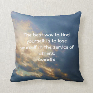 Gandhi Inspirerend citaat over Zelfhulp Kussen