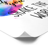 Gandhi inspirerend citaat poster kleurrijke veer (Hoek)