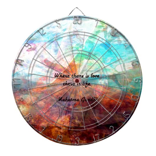 Gandhi Inspirerend Quote over liefde, leven en hoo Dartbord (Voorkant)