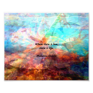Gandhi Inspirerend Quote over liefde, leven en hoo Foto Afdruk