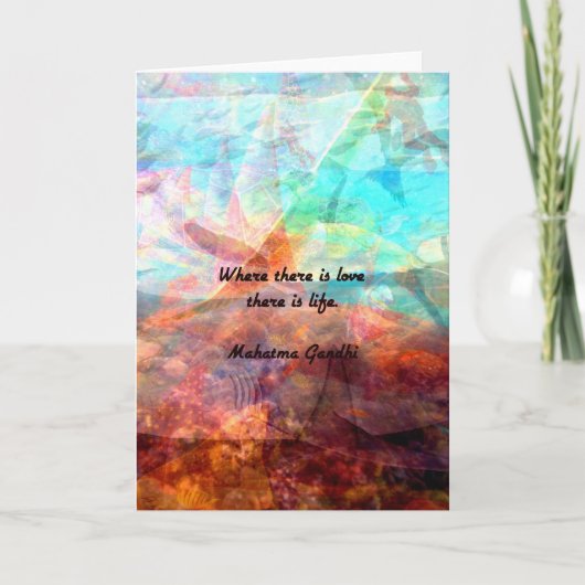Gandhi Inspirerend Quote over liefde, leven en hoo Kaart (Voorkant)